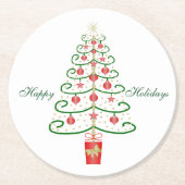 Kerstmis Ronde Kartonnen Onderzetter (Voorkant)