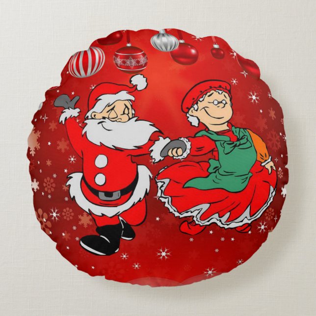 Kerstmis Ronde Kussen (Voorkant)