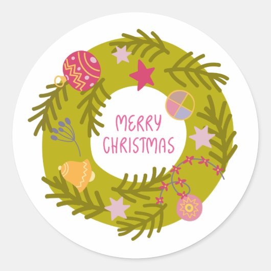 Kerstmis Ronde Sticker (Voorkant)