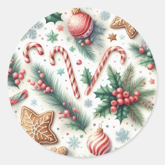 Kerstmis Ronde Sticker (Voorkant)