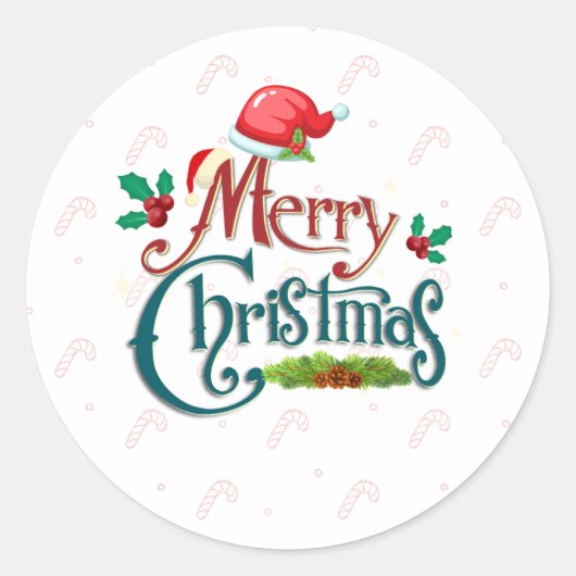Kerstmis Ronde Sticker (Voorkant)