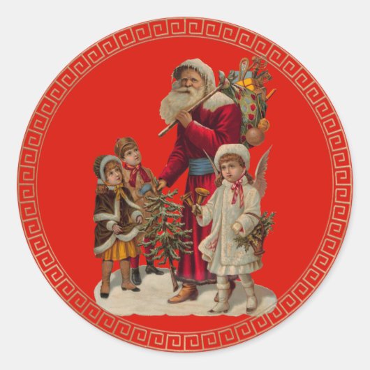 Kerstmis Ronde Sticker (Voorkant)
