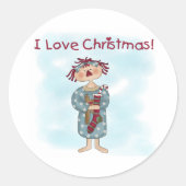 Kerstmis Ronde Sticker (Voorkant)