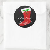 Kerstmis  ronde sticker (Tas)