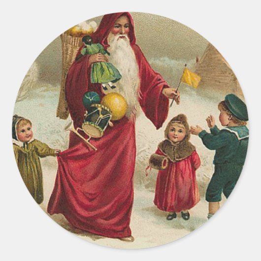 Kerstmis Ronde Sticker (Voorkant)