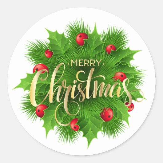 Kerstmis Ronde Sticker (Voorkant)