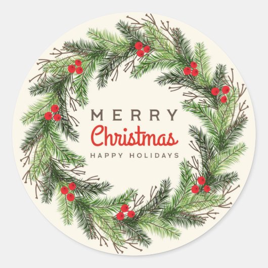 Kerstmis Ronde Sticker (Voorkant)