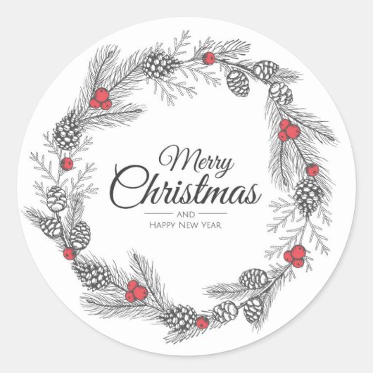 Kerstmis Ronde Sticker (Voorkant)