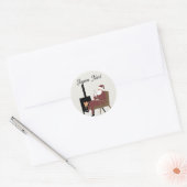 Kerstmis Ronde Sticker Kerstman Schouw (Envelop)