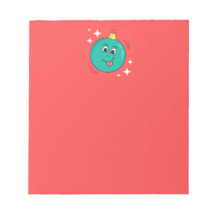 Kerstmis rood blauw emoji glimlach notitieblok