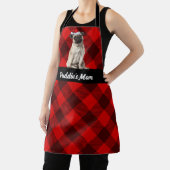 Kerstmis Rood Buffalo Plaid Pug Kerstman Hond Schort (Insitu)