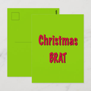 Kerstmis Rood en Brats Groen Briefkaart