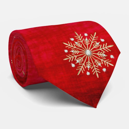 Kerstmis Rood- en Gold-feestdag Stropdas (Opgerold)