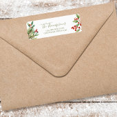 Kerstmis Rood en Groen Botanisch groen Etiket