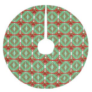 Kerstmis Rood en Groen Gestreepte Strik Retro Kerstboom Rok