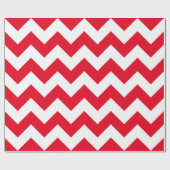 Kerstmis Rood en Wit Chevron Cadeaupapier (Vlak)
