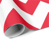 Kerstmis Rood en Wit Chevron Cadeaupapier (Rol Hoek)