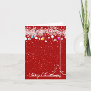 Kerstmis Rood en Wit Feest Kaart