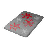 Kerstmis Rood en Wit Sneeuwvlokken & Houtskool Gri Badmat (Gekanteld)