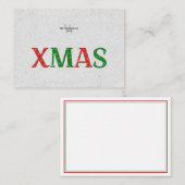 Kerstmis Rood Groen Rhinestone Familie Gepersonali Notitiekaartje (Voorkant / Achterkant)