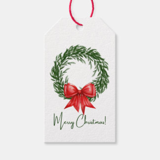 Kerstmis Rood Lint Kerstkaart Cadeaulabel