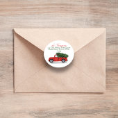 Kerstmis  Rood Vrachtretouradres Ronde Sticker