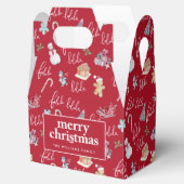 Kerstmis Rood, Wit & Feestelijk Patroon Bedankdoosjes (Geopend)