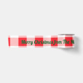 Kerstmis Rood Wit Geruit NAAM Lint (Voorkant)