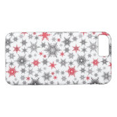 Kerstmis, rood, wit, sneeuwvlokken, winter, nieuw Case-Mate iPhone case (Achterkant (Horizontaal))