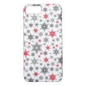 Kerstmis, rood, wit, sneeuwvlokken, winter, nieuw Case-Mate iPhone case (Achterkant)