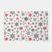 Kerstmis, rood, wit, sneeuwvlokken, winter, nieuw deurmat (Voorkant)