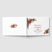 Kerstmis Rood Witte Poinsettia Bruiloft Gastenboek (Volledig)
