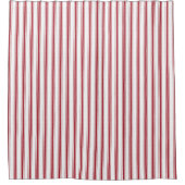 Kerstmis Rood Witte Trappen Stripe Douchegordijn (Voorkant)