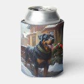 Kerstmis Rottweiler Kerstseizoen Blikjeskoeler (Blikje Voorkant)