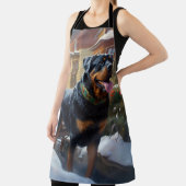 Kerstmis Rottweiler Kerstseizoen Schort (Insitu)