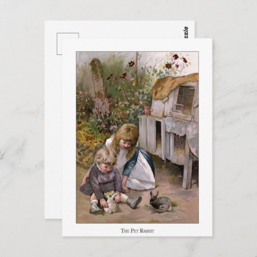 Kerstmis Rozen: Het Pet Rabbit Briefkaart (Voorkant / Achterkant)