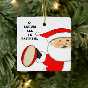 Kerstmis Rugby Keramisch Ornament