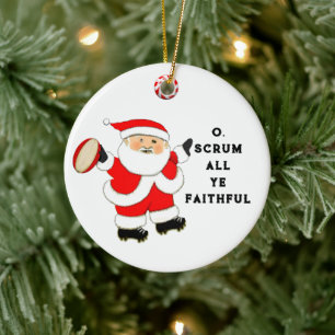 Kerstmis Rugby Keramisch Ornament