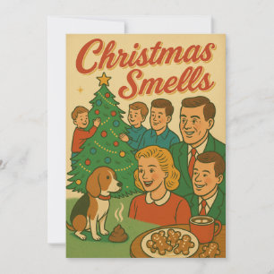 Kerstmis Ruikt Een Retro Vakantie Stinker Feestdagenkaart
