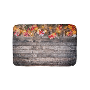 Kerstmis rustieke achtergrond, houten planken. badmat