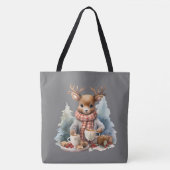 Kerstmis rustieke winkelen canvas tas (Voorkant)