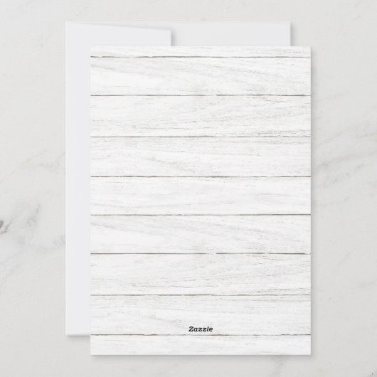 Kerstmis Rustisch White Wood 4 PHOTO Greep Feestdagenkaart (Achterkant)