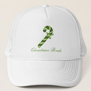 "Kerstmis" - Sage Green Candy Cane Trucker Pet