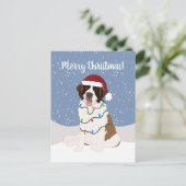 Kerstmis Saint Bernard Briefkaart (Staand voorkant)