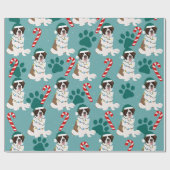 Kerstmis Saint Bernard Cadeaupapier (Vlak)