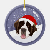 Kerstmis Saint Bernard Keramisch Ornament (Achterkant)
