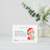 Kerstmis Santa Baby shower Luier Raffle Informatiekaartje (Staand voorkant)
