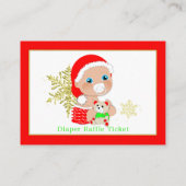 Kerstmis Santa Baby shower Luier Raffle Informatiekaartje (Achterkant)