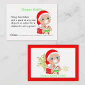 Kerstmis Santa Baby shower Luier Raffle Informatiekaartje (Voorkant / Achterkant)