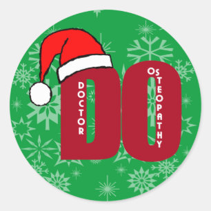 KERSTMIS SANTA DO - ARTS VAN DE OSTEOPATHIE RONDE STICKER